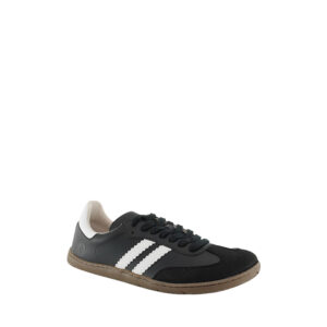 samba coqueflex barefoot zapatilla negra rayas blancas