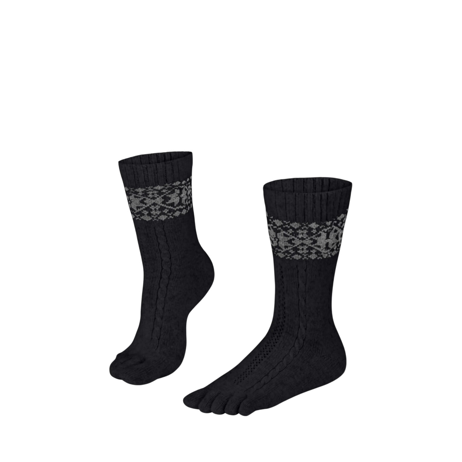 KNITIDO - Calcetín merino cashmere snowflakes cinco dedos